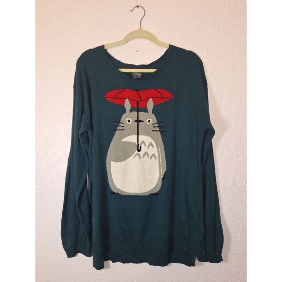 Her Universe Studio Ghibli My Neighbor Totoro Sweater Womens XL Green Anime - Picture 1 of 4